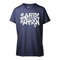 Women's Levelwear Navy Seattle Kraken Teagan Graffiti T-Shirt