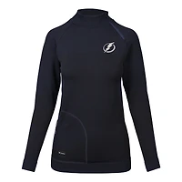Women's Levelwear Navy Tampa Bay Lightning Asymmetrical Insignia Tri-Blend Quarter-Zip Pullover Top