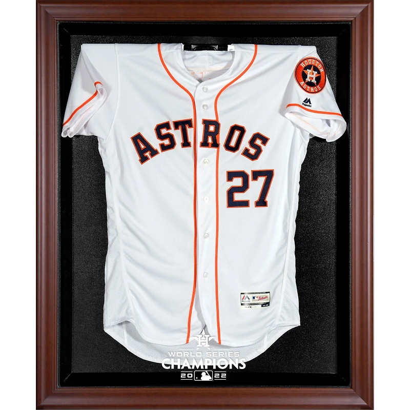 Houston Astros 2022 World Series Champions Brown Framed Logo Jersey Display Case