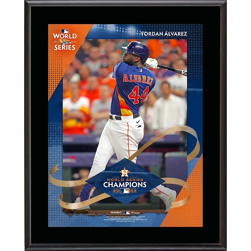 Yordan Alvarez Houston Astros 10.5" x 13" 2022 World Series Champions Sublimated Plaque