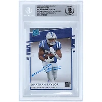 Jonathan Taylor Indianapolis Colts Autographed 2020 Panini Chronicles Donruss Clearly Rated Rookie #RR-JT Beckett Fanatics Witnessed Authenticated Rookie Card