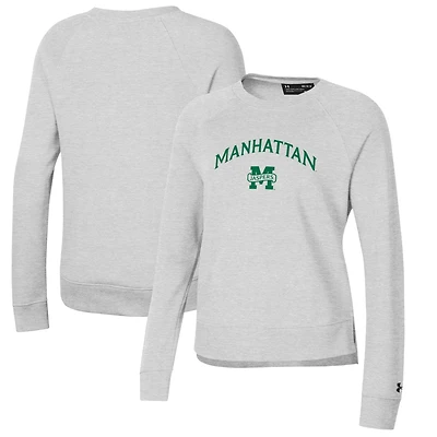 Women's Under Armour Gray Manhattan Jaspers All Day Pullover Sweatshirt