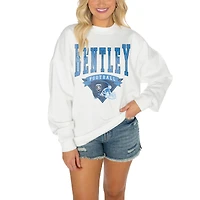 Women's Gameday Couture Bentley Falcons White Oversized Drop Shoulder Fleece Drop Pullover Sweatshirt