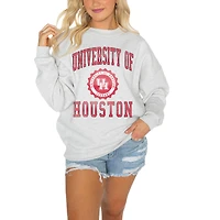 Women's Gameday Couture Houston Cougars Gray Oversized Drop Shoulder Fleece Drop Pullover Sweatshirt