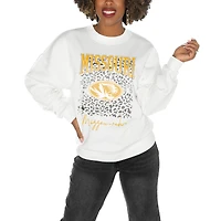 Women's Gameday Couture Missouri Tigers White Oversized Drop Shoulder Fleece Drop Pullover Sweatshirt