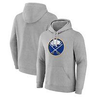 Men's Gray Buffalo Sabres Primary Team Logo Pullover Hoodie
