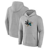 Men's Gray San Jose Sharks Primary Team Logo Pullover Hoodie