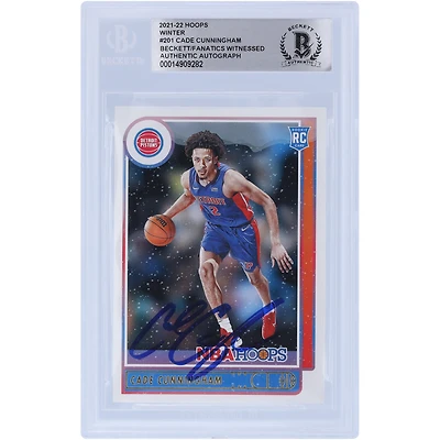 Cade Cunningham Detroit Pistons Autographed 2021-22 Panini NBA Hoops Winter #201 Beckett Fanatics Witnessed Authenticated Rookie Card