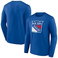 Men's Blue New York Rangers Primary Logo Team Long Sleeve T-Shirt