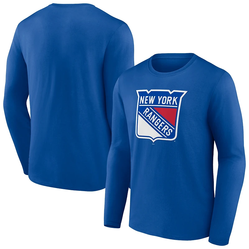 Men's Blue New York Rangers Primary Logo Team Long Sleeve T-Shirt