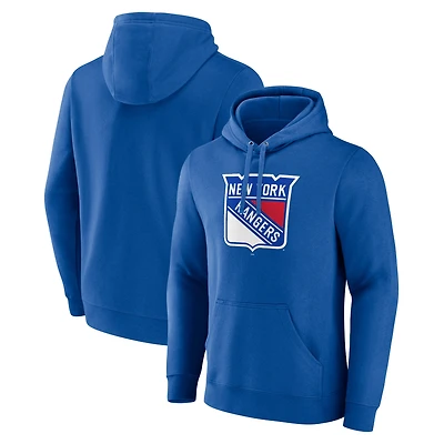 Men's Blue New York Rangers Primary Team Logo Pullover Hoodie