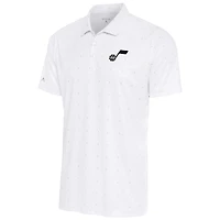 Men's Antigua White/Gray Utah Jazz 19th Hole Polo