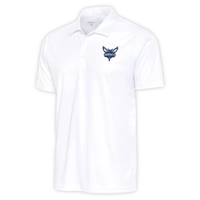 Men's Antigua White Charlotte Hornets Apex Polo
