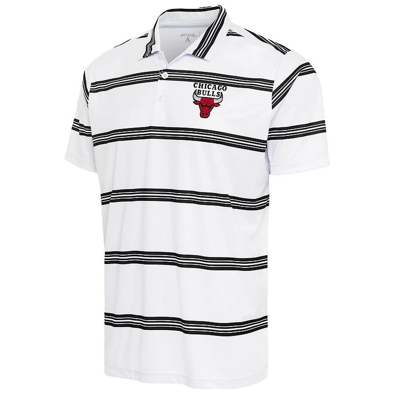 Men's Antigua White/Black Chicago Bulls Groove Polo