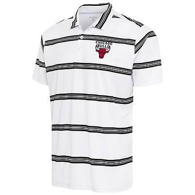 Men's Antigua White/Black Chicago Bulls Groove Polo