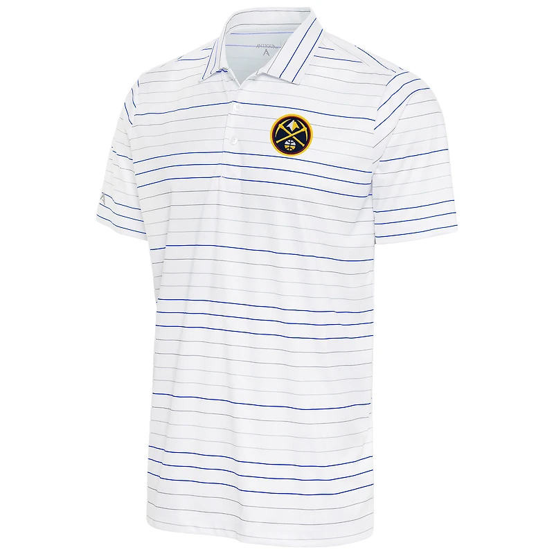 Men's Antigua White/Royal Denver Nuggets Ryder Polo