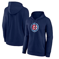 Women's Navy Chicago Cubs Core Logo Pullover Hoodie