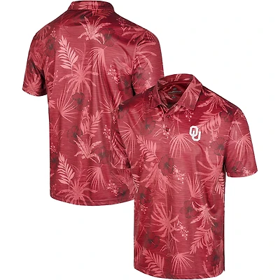 Men's Colosseum Crimson Oklahoma Sooners Big & Tall Palms Polo