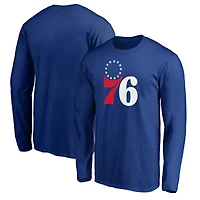 Men's Royal Philadelphia 76ers Primary Team Logo Long Sleeve T-Shirt