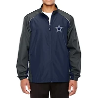 Men's JH Design Navy Dallas Cowboys Nylon Full-Zip Windbreaker