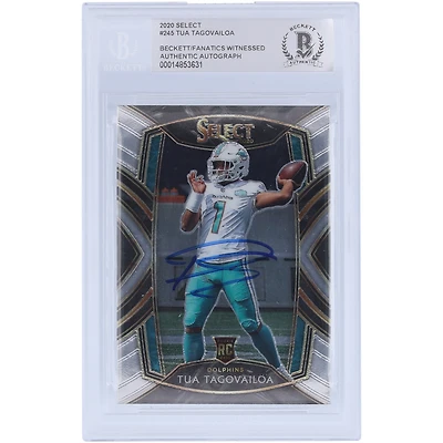 Tua Tagovailoa Miami Dolphins Autographed 2020 Panini Select #245 Beckett Fanatics Witnessed Authenticated Rookie Card