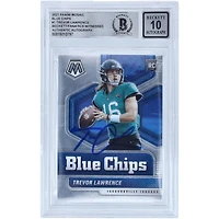 Trevor Lawrence Jacksonville Jaguars Autographed 2021 Panini Mosaic Blue Chip #1 Beckett Fanatics Witnessed Authenticated 10 Rookie Card
