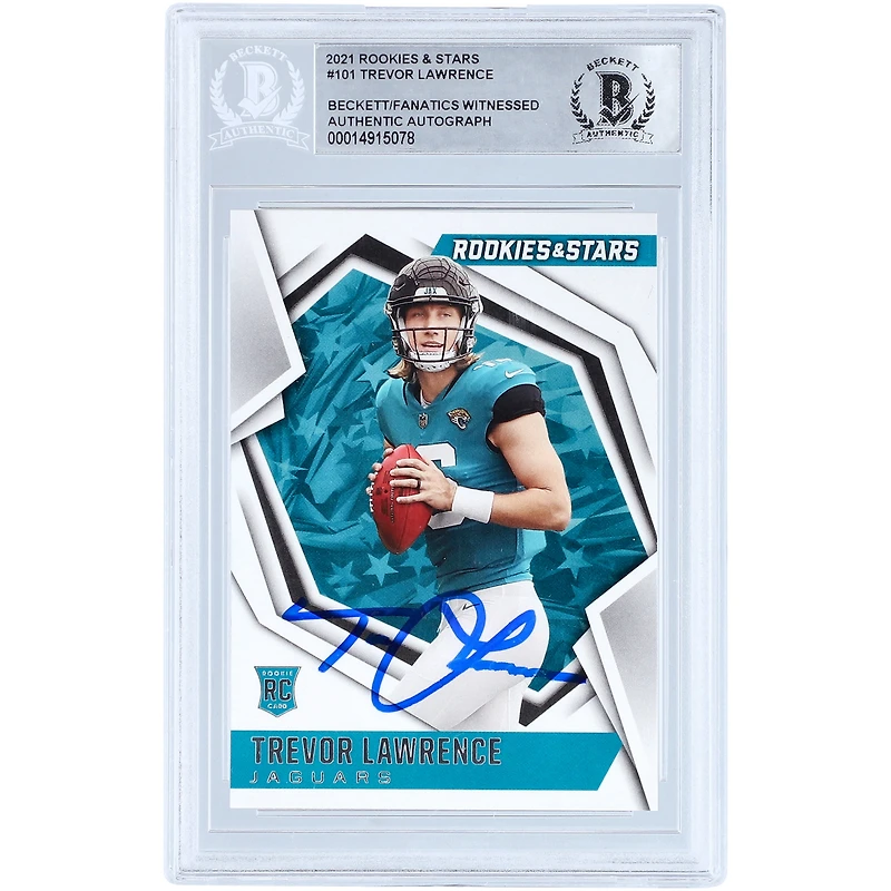 Trevor Lawrence Jacksonville Jaguars Autographed 2021 Panini Rookies and Stars #101 Beckett Fanatics Witnessed Authenticated Rookie Card