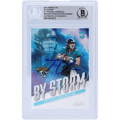 Trevor Lawrence Jacksonville Jaguars Autographed 2021 Panini Absolute By Storm #BST-1 Beckett Fanatics Witnessed Authenticated Rookie Card