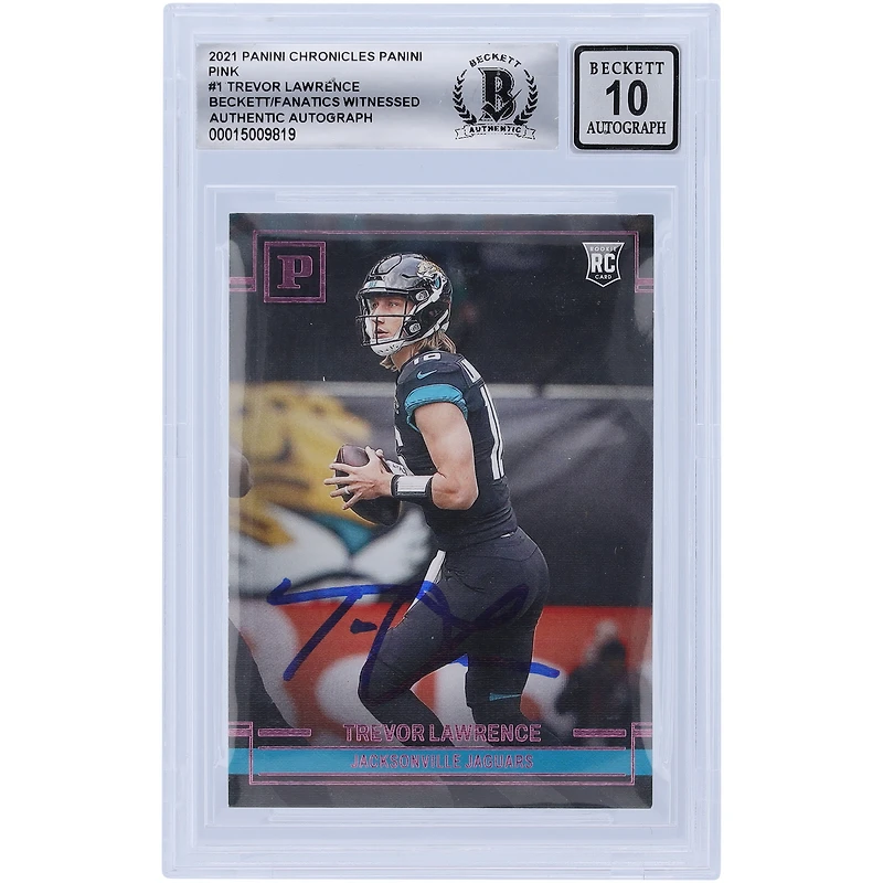 Trevor Lawrence Jacksonville Jaguars Autographed 2021 Panini Chronicles #PA-1 Beckett Fanatics Witnessed Authenticated 10 Rookie Card