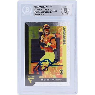 Trevor Lawrence Jacksonville Jaguars Autographed 2021 Panini Chronicles Flux #FX-1 Beckett Fanatics Witnessed Authenticated Rookie Card