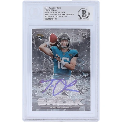 Trevor Lawrence Jacksonville Jaguars Autographed 2021 Panini Prizm Break #PB-6 Beckett Fanatics Witnessed Authenticated Rookie Card