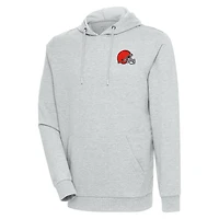 Men's Antigua Heather Gray Cleveland Browns Action Lightweight Pullover Hoodie