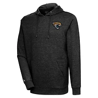 Men's Antigua Heather Black Jacksonville Jaguars Action Lightweight Pullover Hoodie