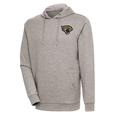 Men's Antigua Oatmeal Jacksonville Jaguars Action Lightweight Pullover Hoodie