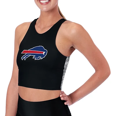 Women's Certo Black Buffalo Bills Logo High Neck Midi Bra