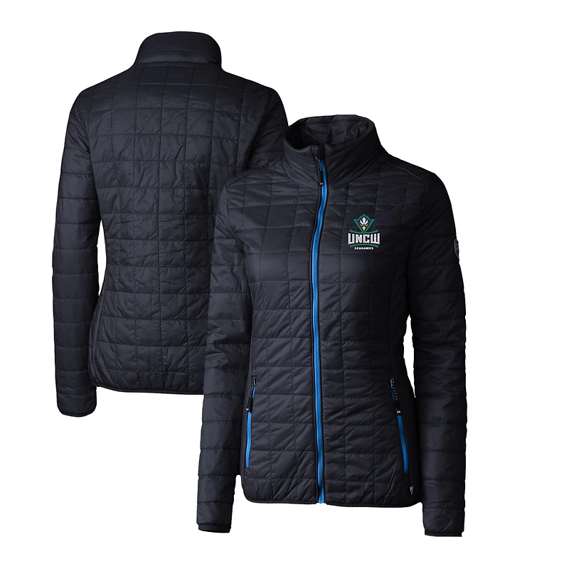 Women's Cutter & Buck Navy UNC Wilmington Seahawks Rainier Eco Insulated Puffer Full-Zip Jacket