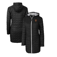Women's Cutter & Buck Black Tennessee Volunteers Rainier Primaloft Eco Hooded Long Coat