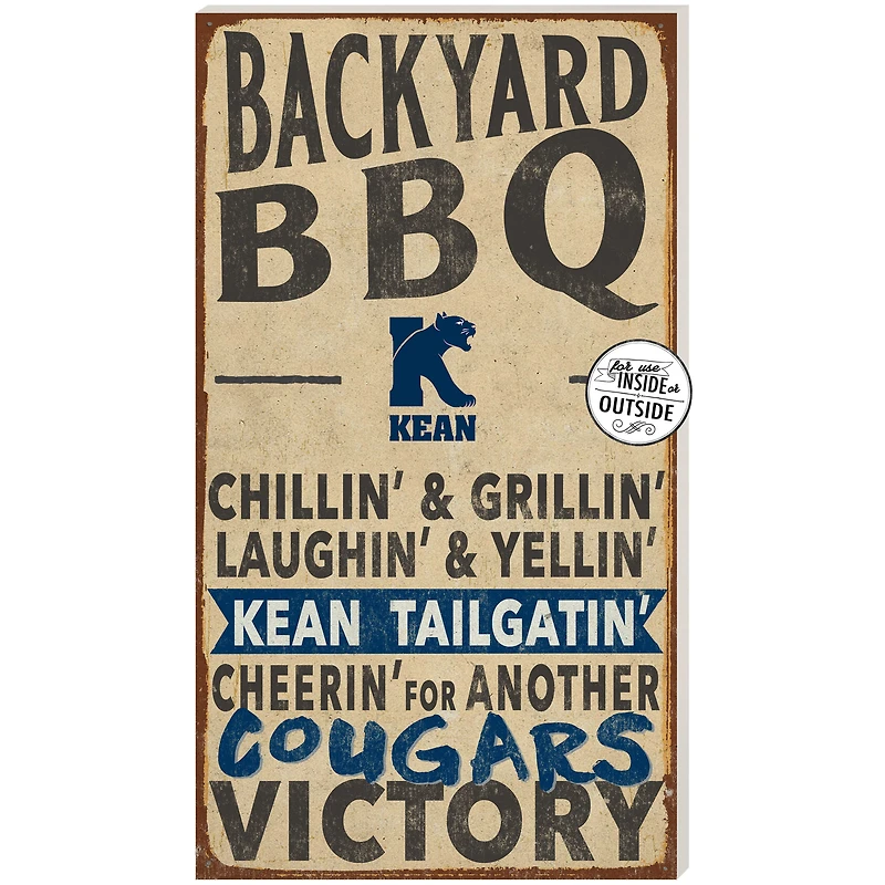 Kean University Cougars 11'' x 20'' Indoor/Outdoor BBQ Sign