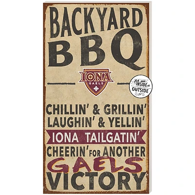 Iona University Gaels 11'' x 20'' Indoor/Outdoor BBQ Sign