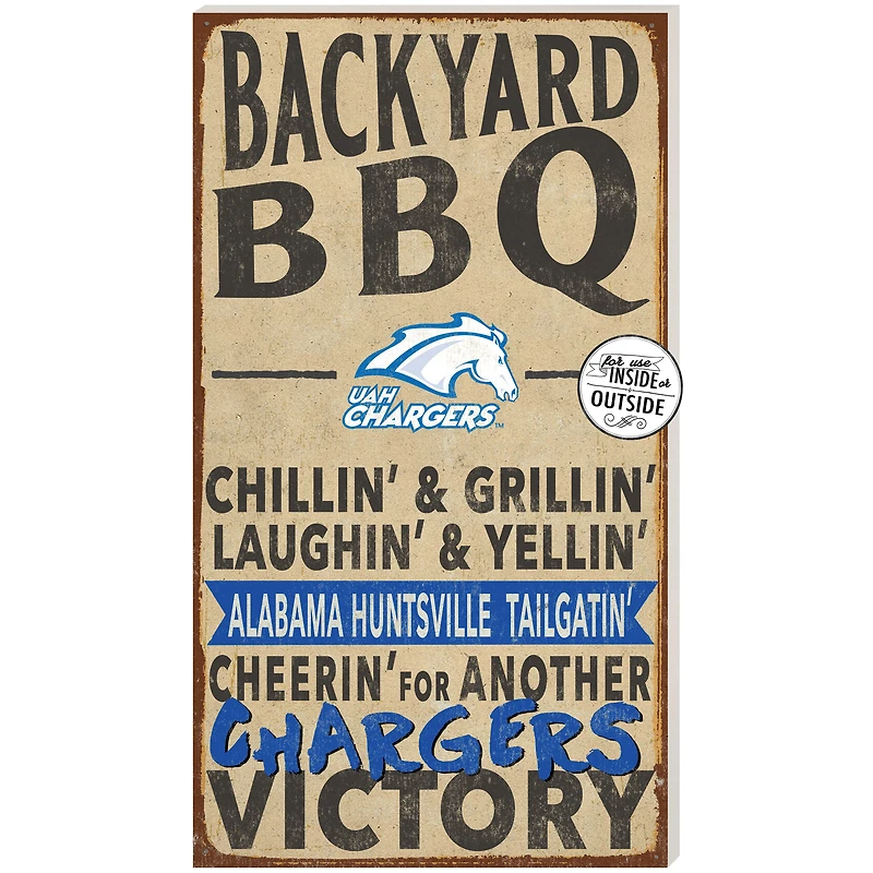 UAH Chargers 11'' x 20'' Indoor/Outdoor BBQ Sign