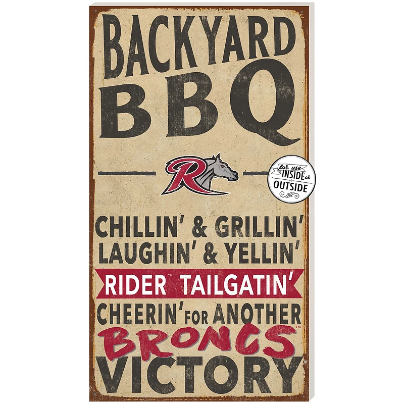 Rider Broncs 11'' x 20'' Indoor/Outdoor BBQ Sign