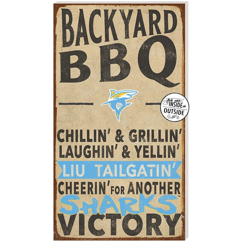 LIU Sharks 11'' x 20'' Indoor/Outdoor BBQ Sign