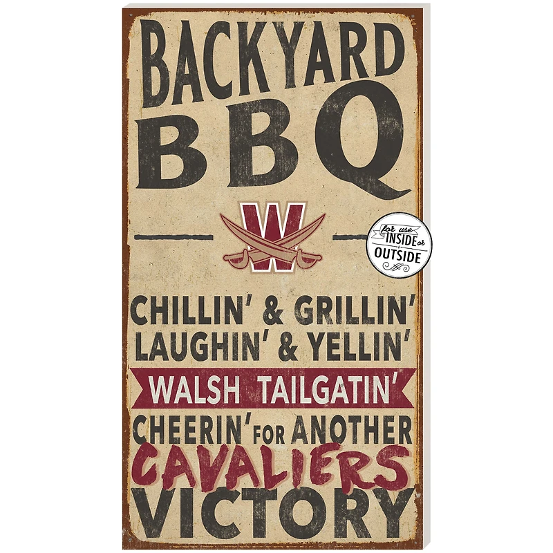 Walsh Cavaliers 11'' x 20'' Indoor/Outdoor BBQ Sign