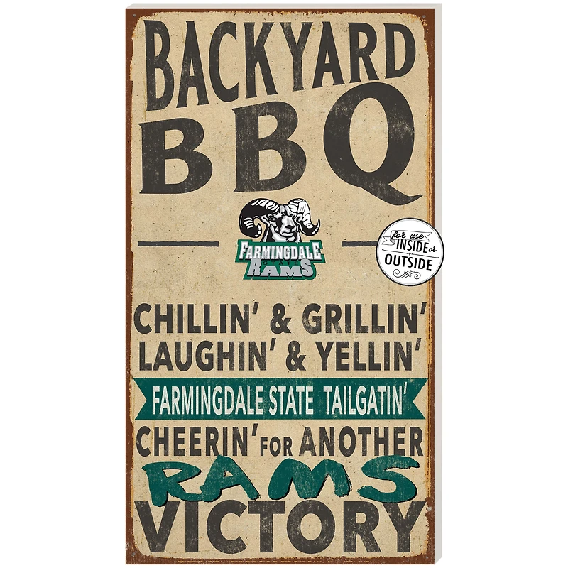 SUNY Farmingdale State Rams 11'' x 20'' Indoor/Outdoor BBQ Sign