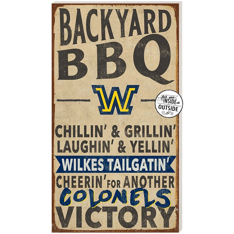 Wilkes Colonels 11'' x 20'' Indoor/Outdoor BBQ Sign