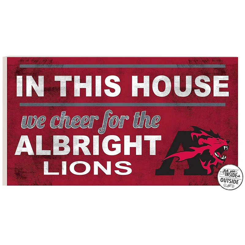 Albright Lions 11'' x 20'' Indoor/Outdoor In This House Sign