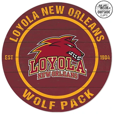 Loyola New Orleans Wolf Pack 20'' x 20'' Indoor/Outdoor Team Color Circle Sign