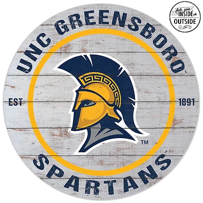 UNCG Spartans 20'' x 20'' Indoor/Outdoor Weathered Circle Sign