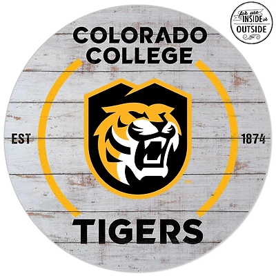 Colorado College Tigers 20'' x 20'' Indoor/Outdoor Weathered Circle Sign