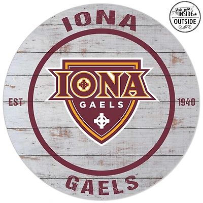 Iona University Gaels 20'' x 20'' Indoor/Outdoor Weathered Circle Sign